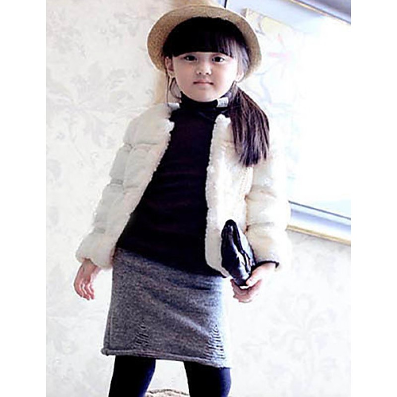 Girl Casual/Daily Solid Suit & Blazer,Cotton Winter Long Sleeve  